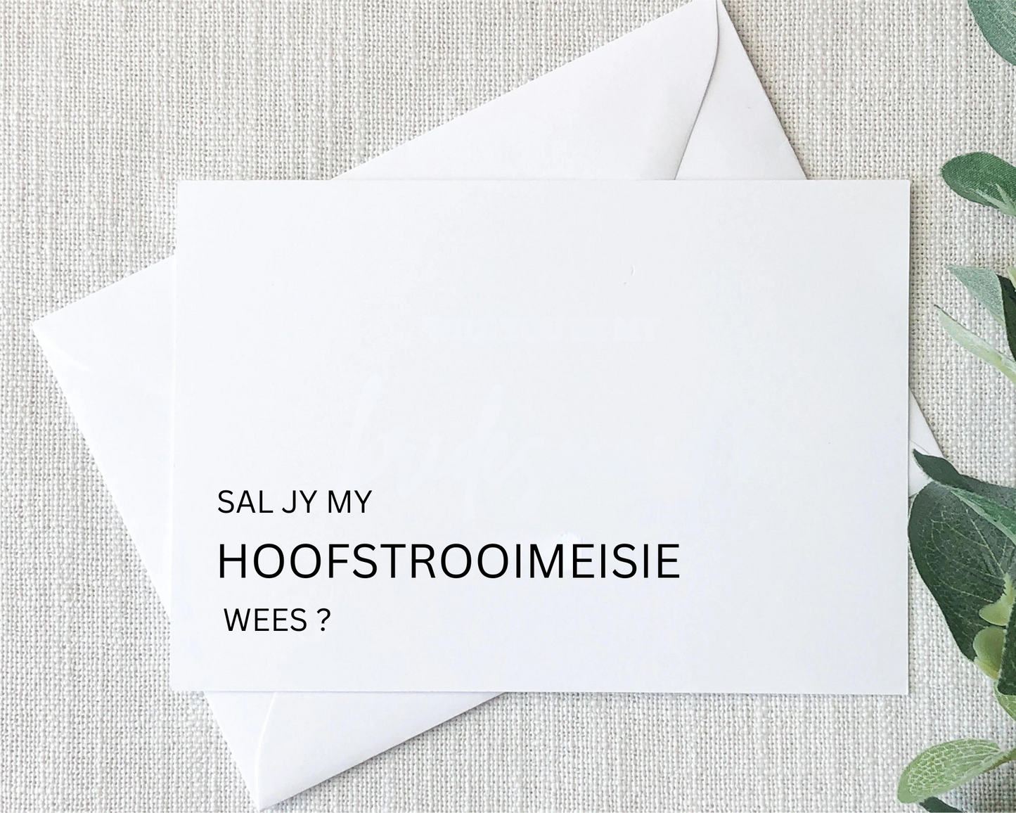 Post card- Made of Honour proposal (Afrikaans)