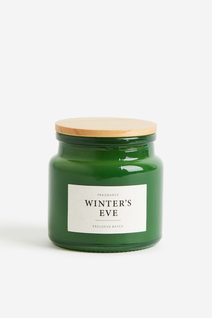 Scented candle - green (winter eve)