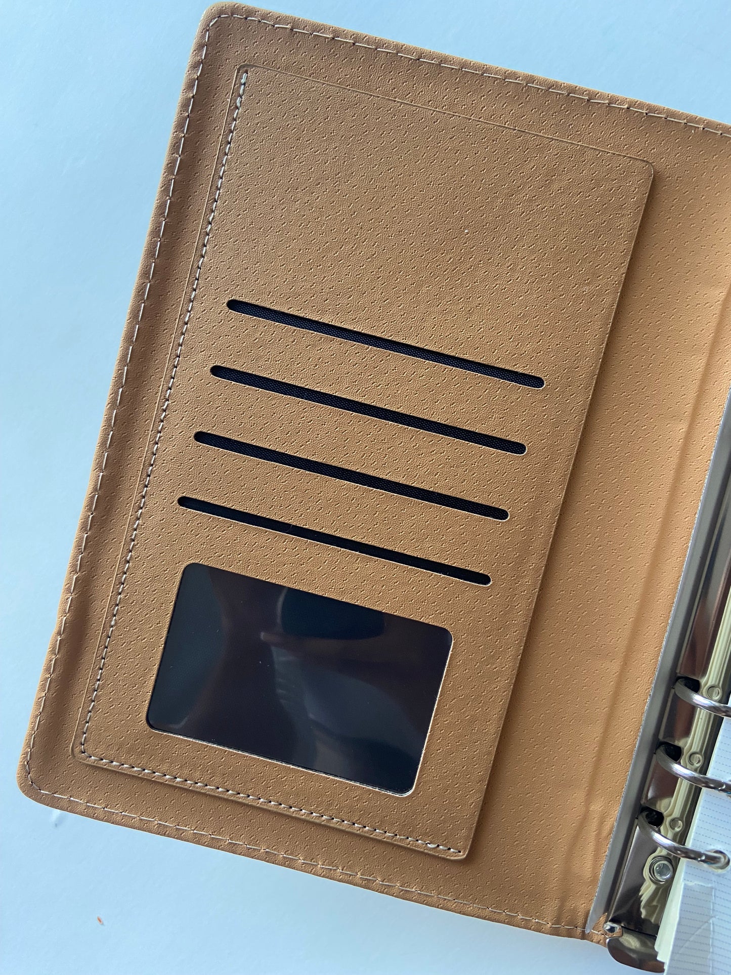 Luxury black leather bound notebook