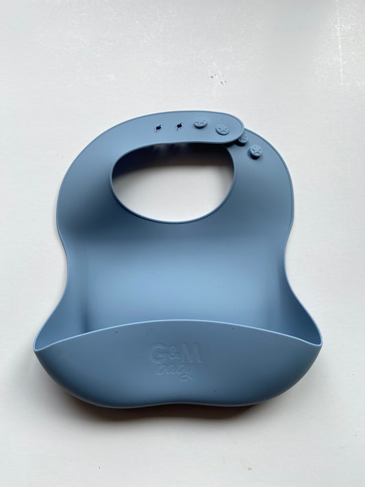 Baby Silicone Bib - Blue