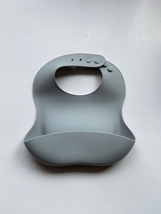 Baby Silicone Bib - Grey