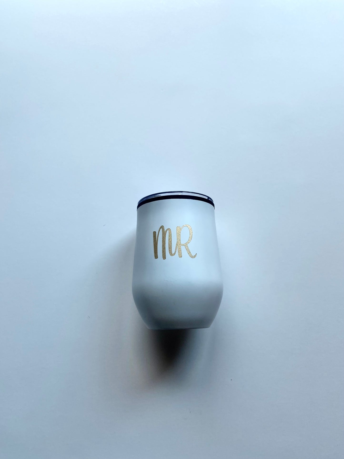 Personalized white double-wall travel wine &  coffee tumbler