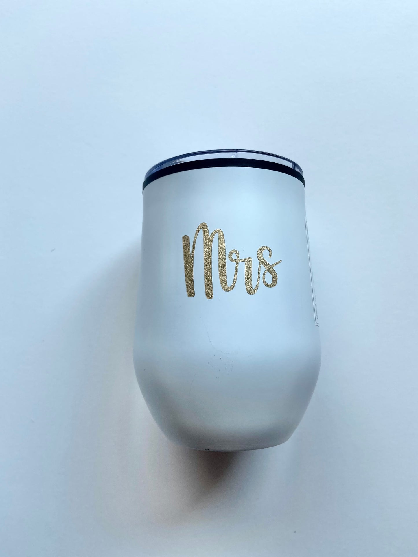 Personalized white double-wall travel wine &  coffee tumbler